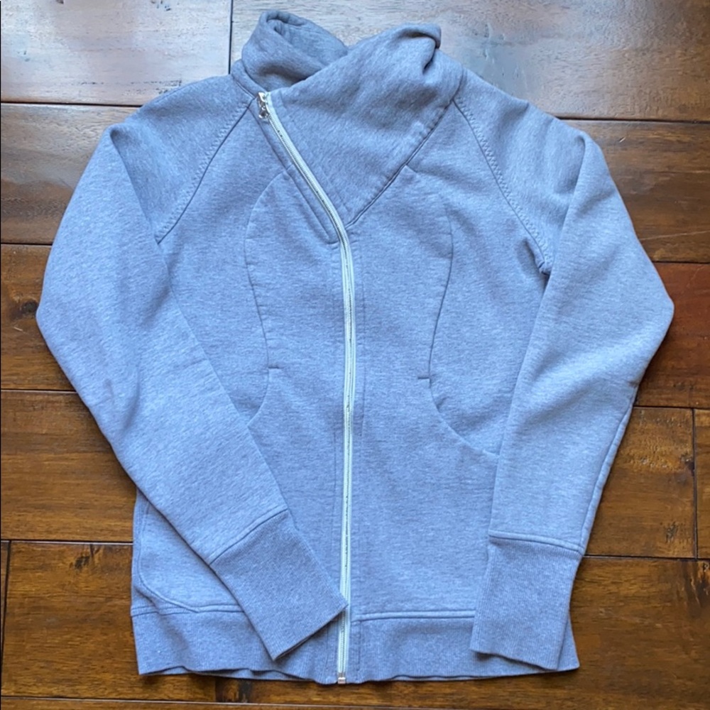 Lululemon light gray zip sweatshirt